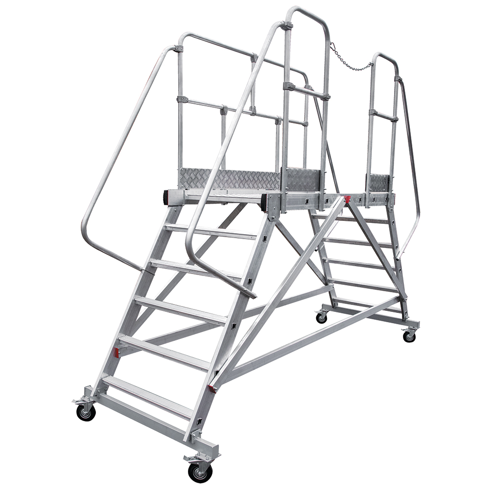 Передвижная двухсторонняя лестница-подмости NV 5522