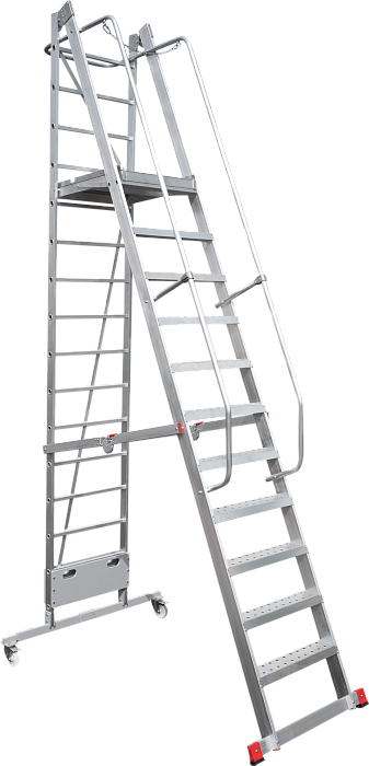 Лестница передвижная с площадкой складная NV 8000012