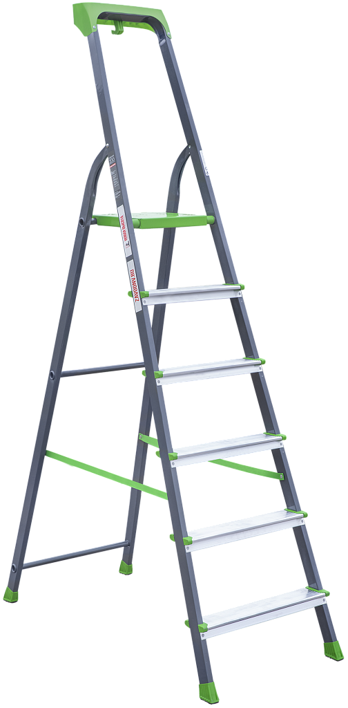 Стальная стремянка  с алюминиевыми ступенями 80 мм NV 2135