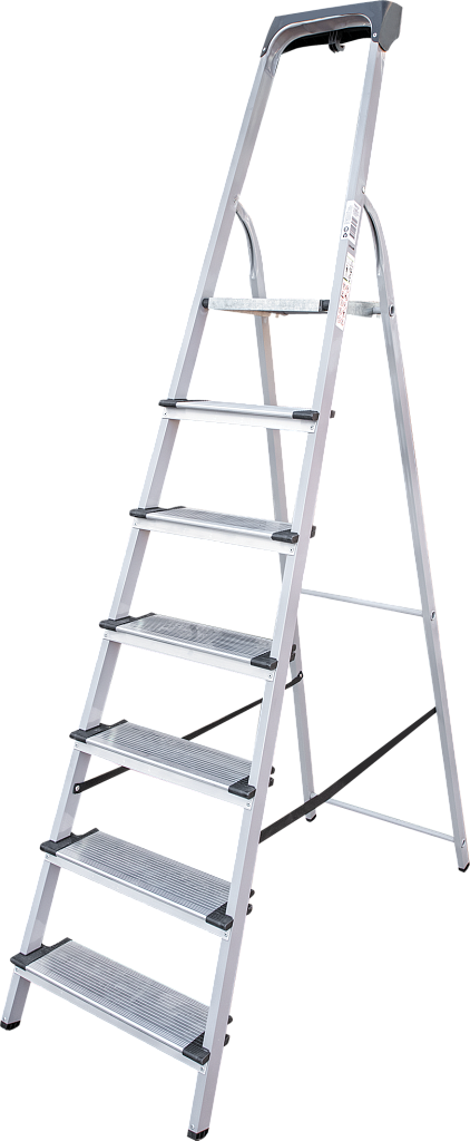 Стальная стремянка с алюминиевыми ступенями 130 мм NV 1138