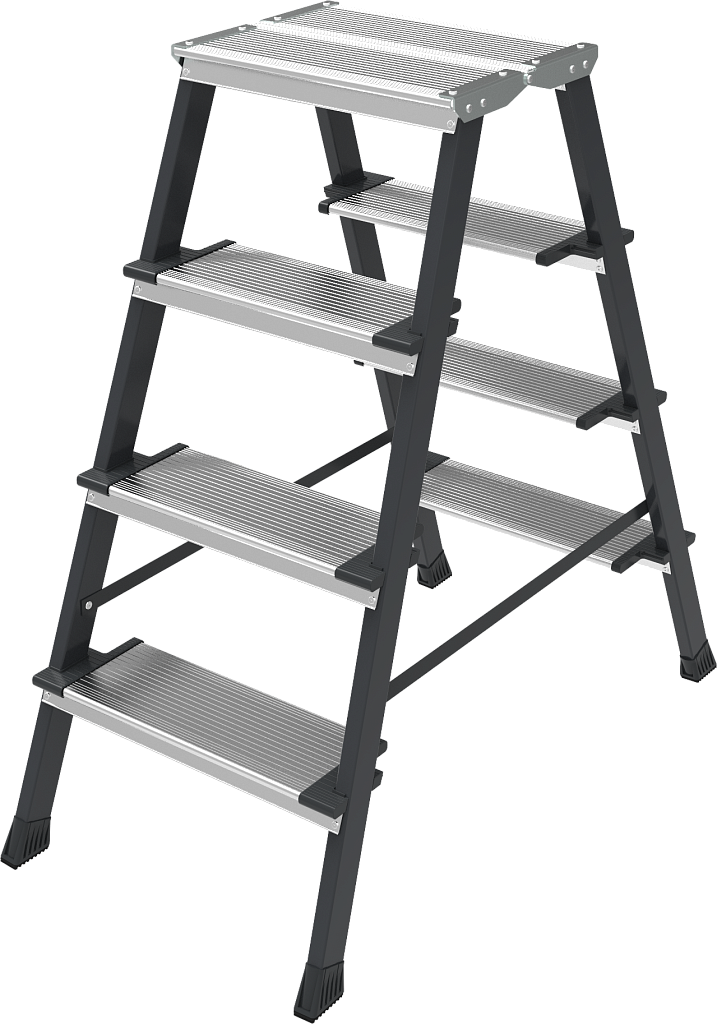 Стальная стремянка с алюминиевыми ступенями 130 мм NV 2147