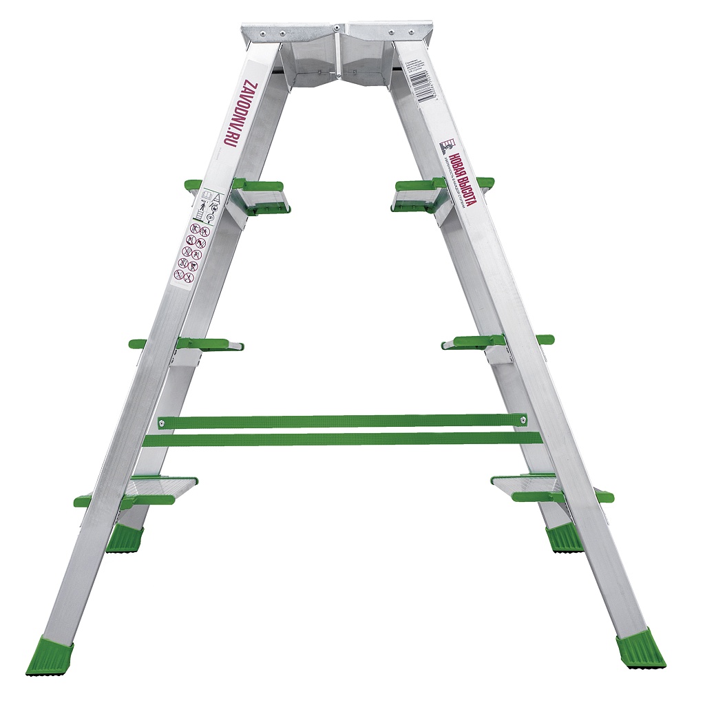 Алюминиевая стремянка с ступенями глубиной 130 мм NV 2127