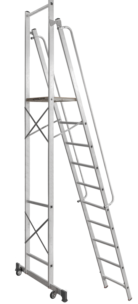 Передвижная лестница-стремянка с платформой NV 1540