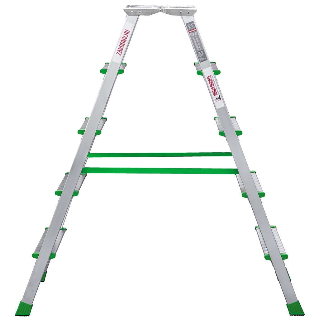 Стремянка алюминиевая со ступенями 80 мм NV 2120