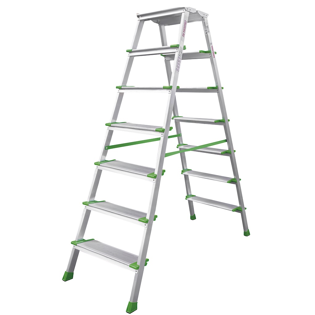 Алюминиевая стремянка с ступенями глубиной 130 мм NV 2127