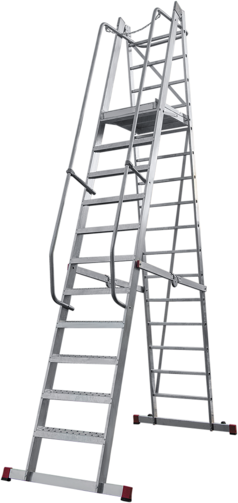 Лестница передвижная складная с площадкой NV 8000073