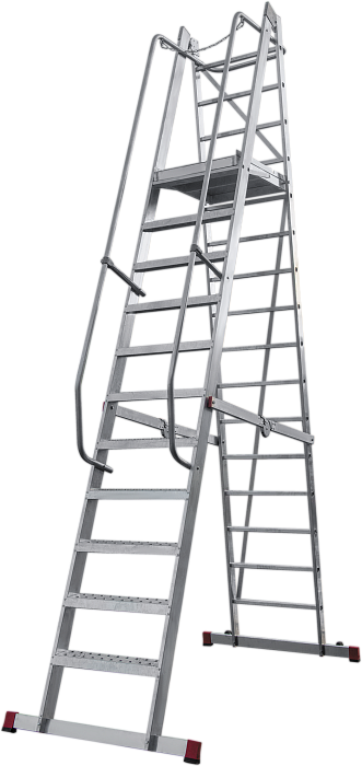 Лестница передвижная складная с площадкой NV 8000073
