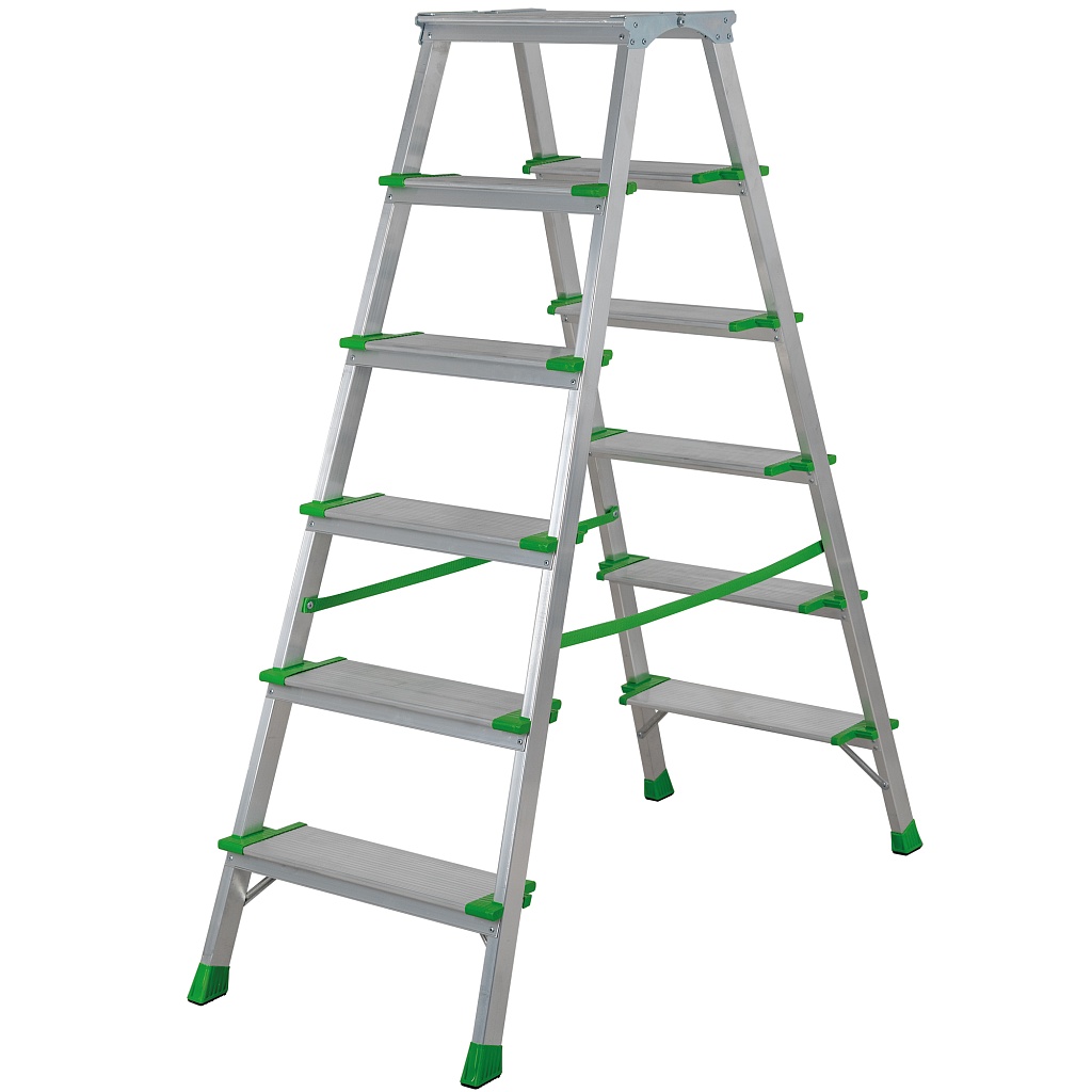 Алюминиевая стремянка с ступенями глубиной 130 мм NV 2127