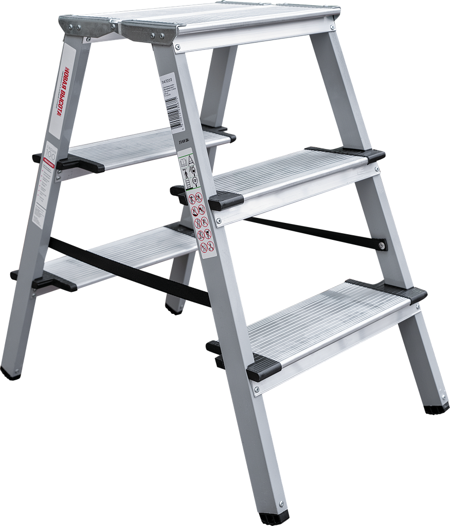 Стальная стремянка с алюминиевыми ступенями 130 мм NV 1147