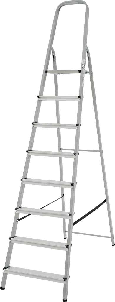 Стальная стремянка с алюминиевыми ступенями 80 мм NV 1130