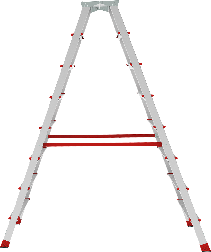 Стремянка с большой площадкой и ступенями 80 мм NV 3121