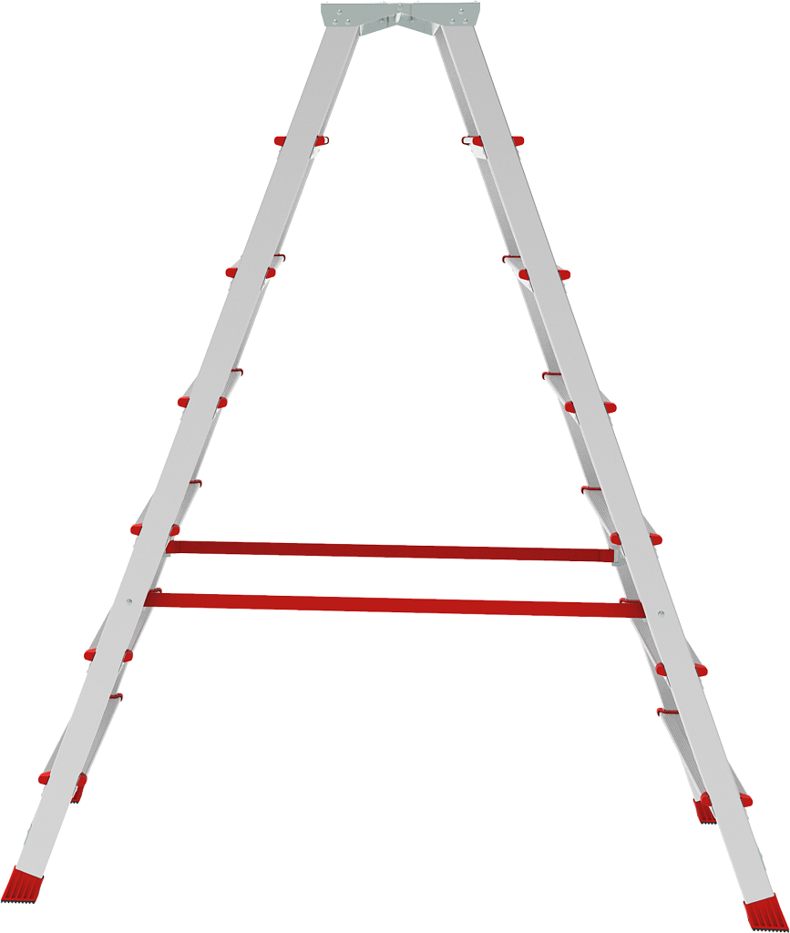 Стремянка с большой площадкой и ступенями 80 мм NV 3121