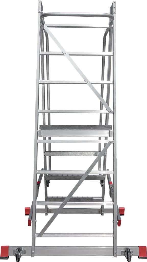Лестница передвижная складная с площадкой NV 8000055