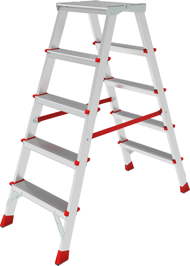 Анодированная стремянка с большой площадкой и ст. 80 мм NV 3121А