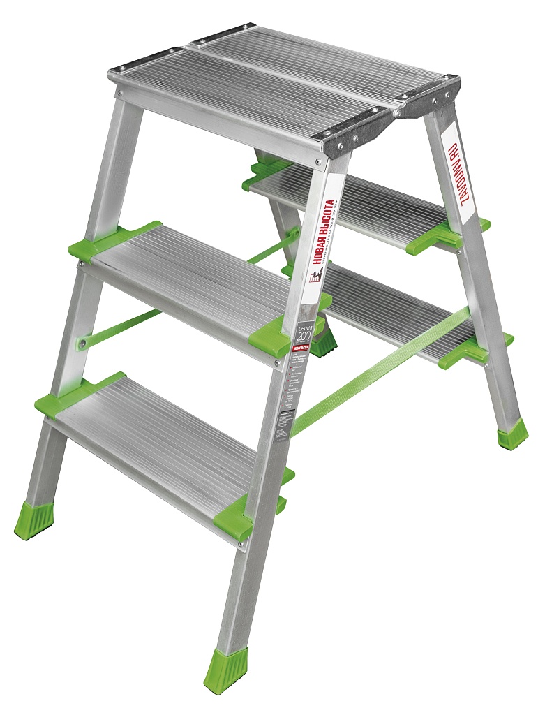 Алюминиевая стремянка с ступенями глубиной 130 мм NV 2127