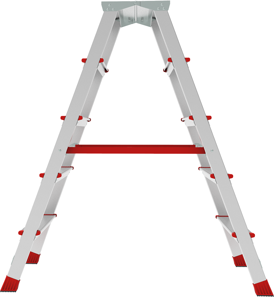 Стремянка с большой площадкой и ступенями 80 мм NV 3121