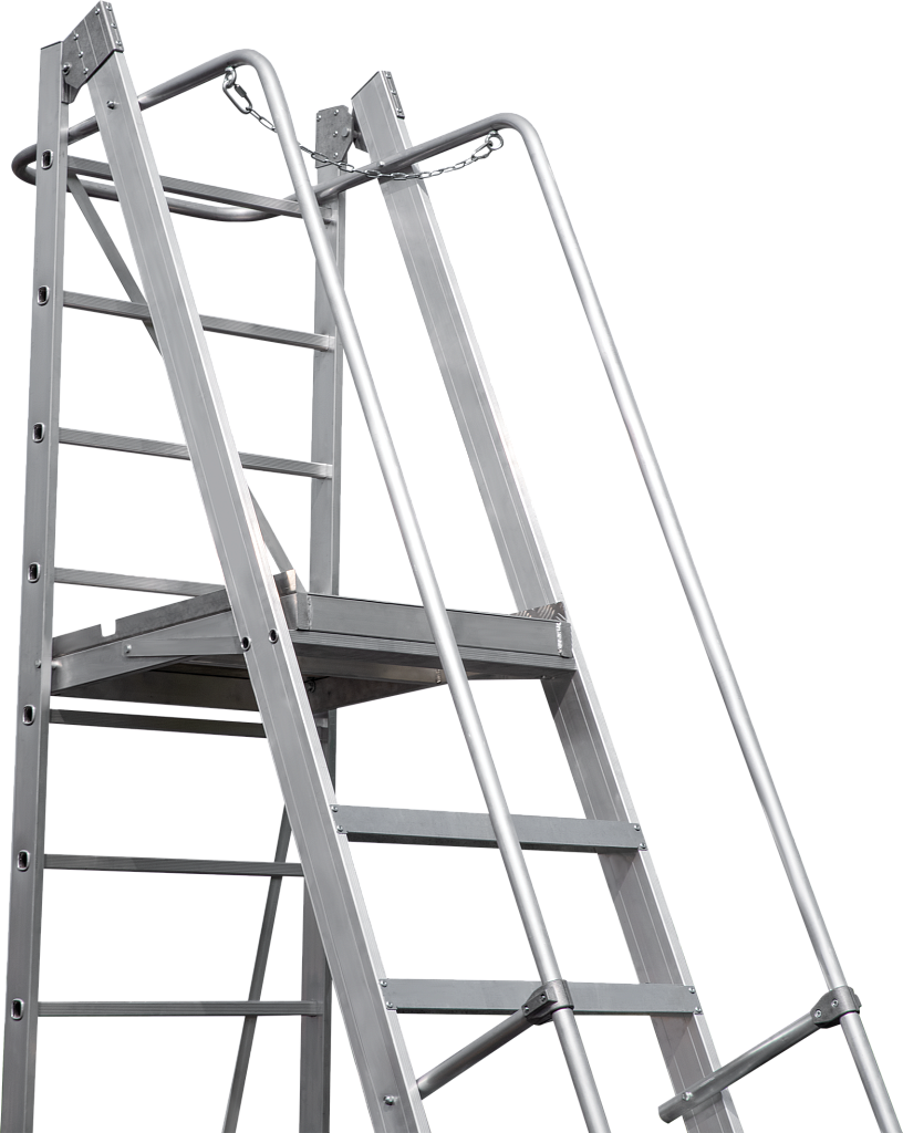 Лестница передвижная с площадкой складная NV 8000012