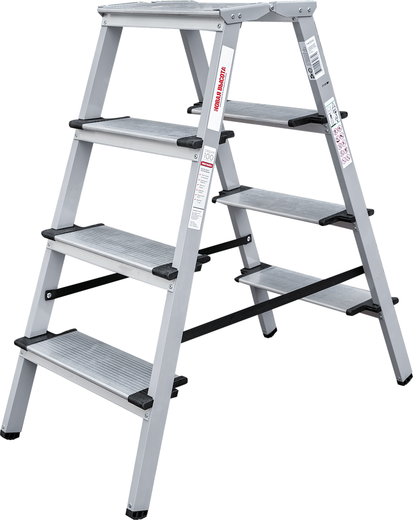 Стальная стремянка с алюминиевыми ступенями 130 мм NV 1147