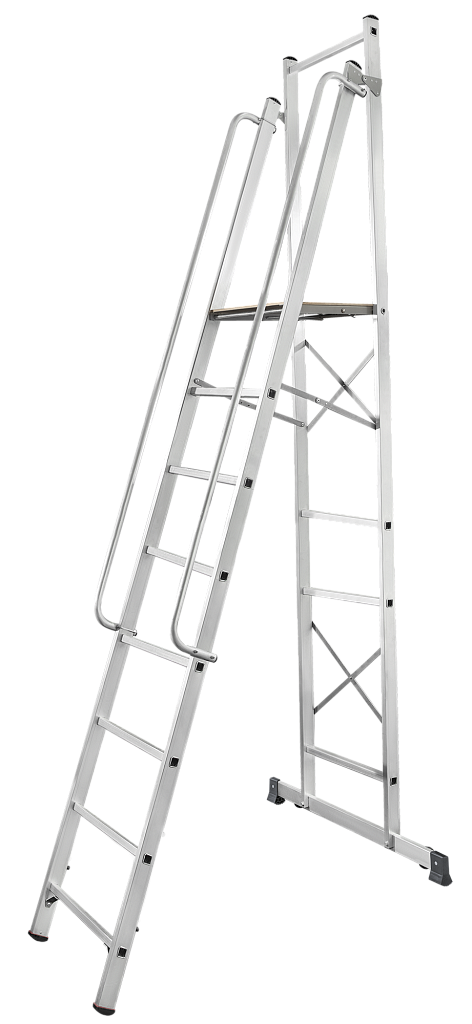 Передвижная лестница-стремянка с платформой NV 1540