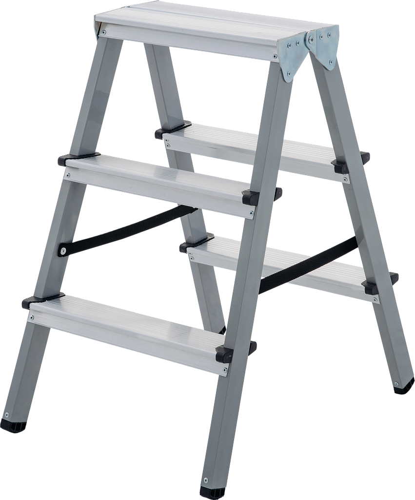 Стальная стремянка с алюминиевыми ступенями 80 мм NV 1140