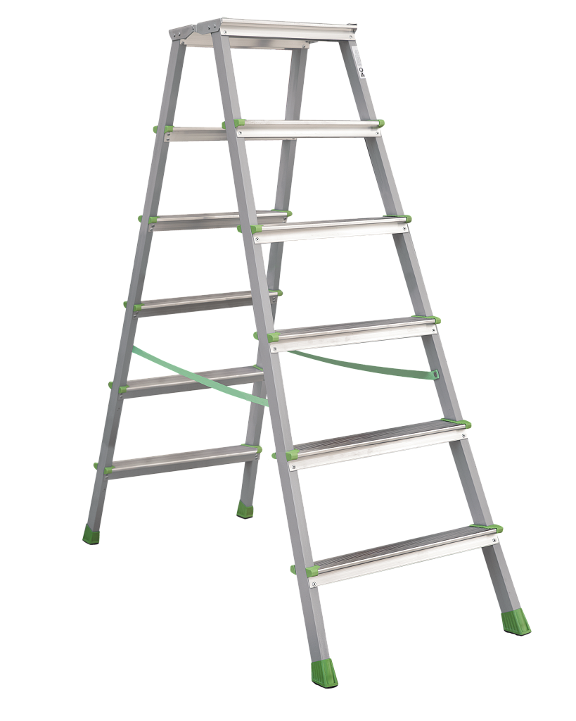 Стальная стремянка с алюминиевыми ступенями 80 мм NV 2140