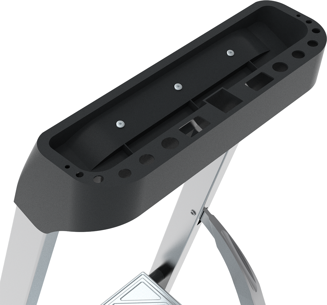 Стальная стремянка с алюминиевыми ступенями 80 мм NV 1135