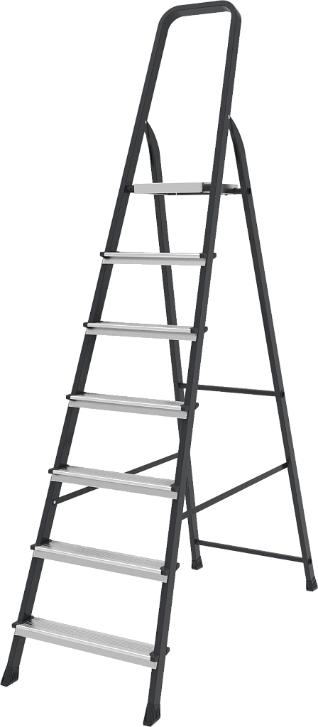 Стальная стремянка с алюминиевыми ступенями 80 мм NV 2130