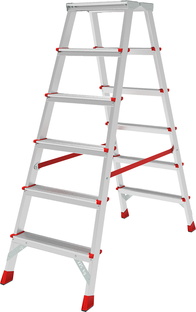 Стремянка с большой площадкой и ступенями 80 мм NV 3121