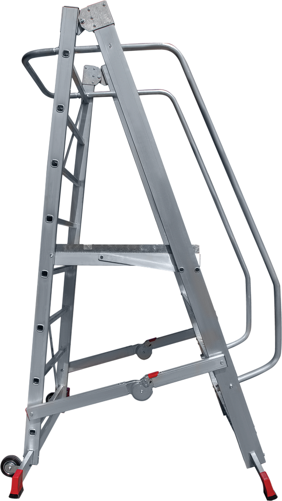 Лестница передвижная складная с площадкой NV 8000055