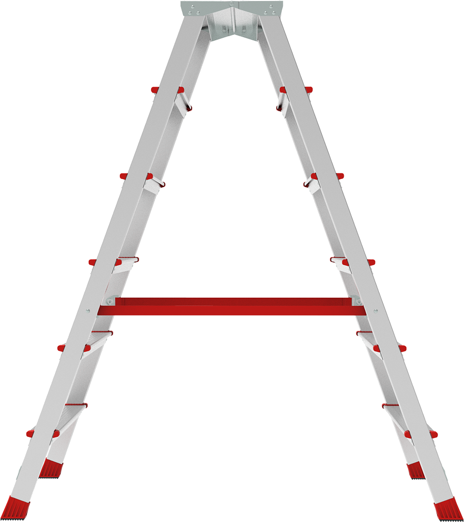 Стремянка с большой площадкой и ступенями 80 мм NV 3121