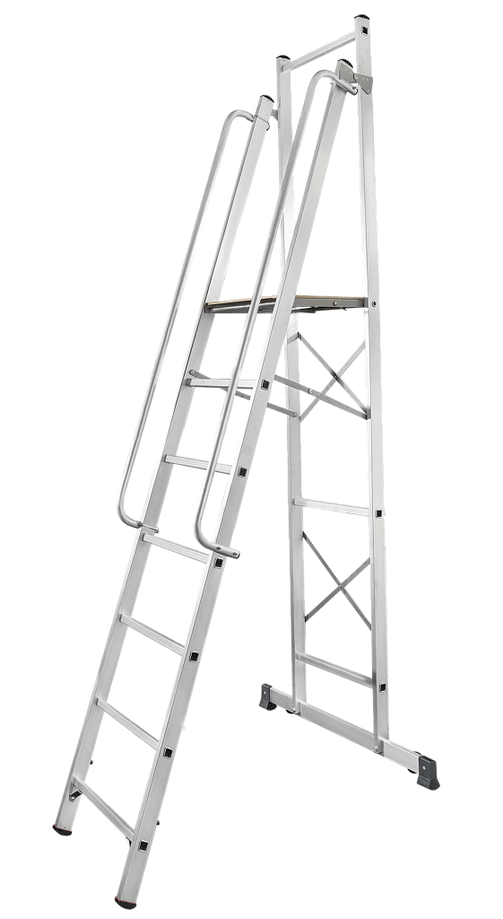 Передвижная лестница-стремянка с платформой NV 1540