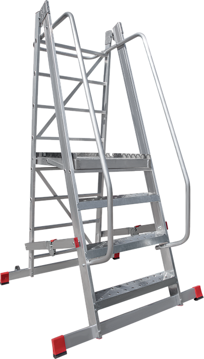 Лестница передвижная складная с площадкой NV 8000055