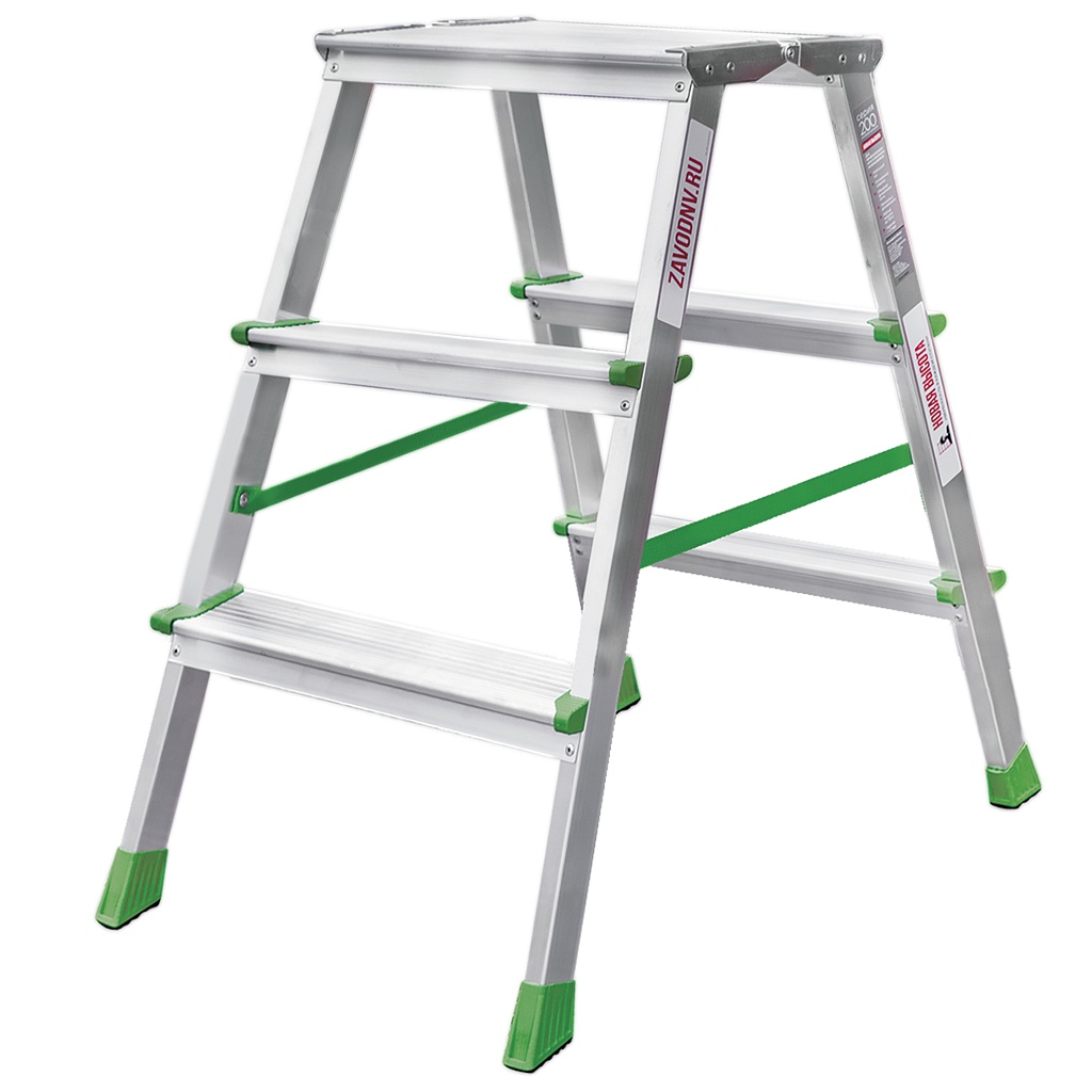 Стремянка алюминиевая со ступенями 80 мм NV 2120