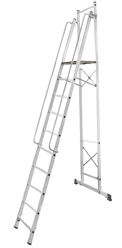 Передвижная лестница-стремянка с платформой NV 1540