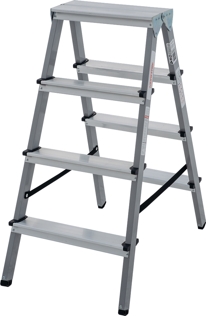 Стальная стремянка с алюминиевыми ступенями 80 мм NV 1140