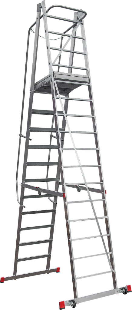 Лестница передвижная складная с площадкой NV 8000073