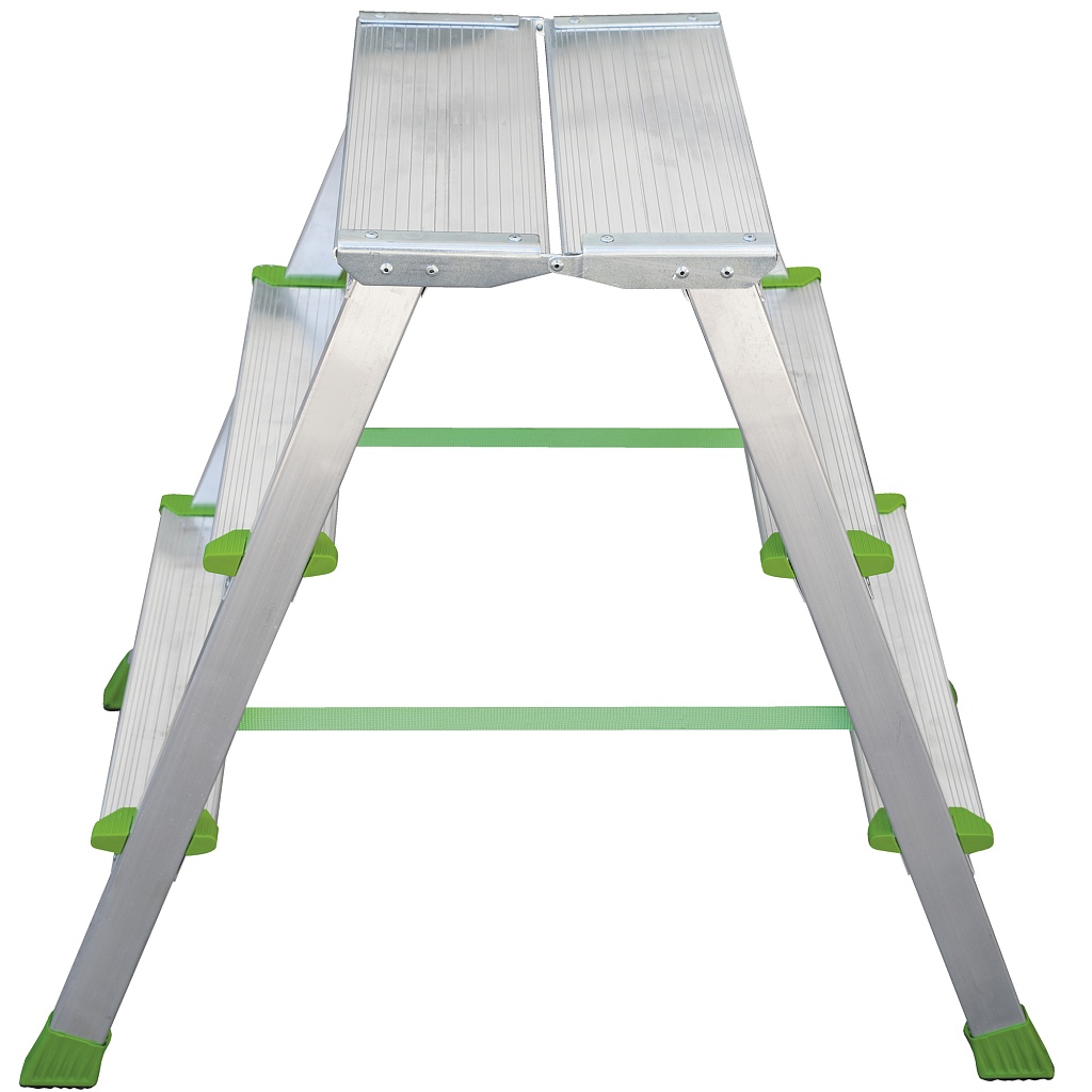 Стремянка алюминиевая со ступенями 80 мм NV 2120