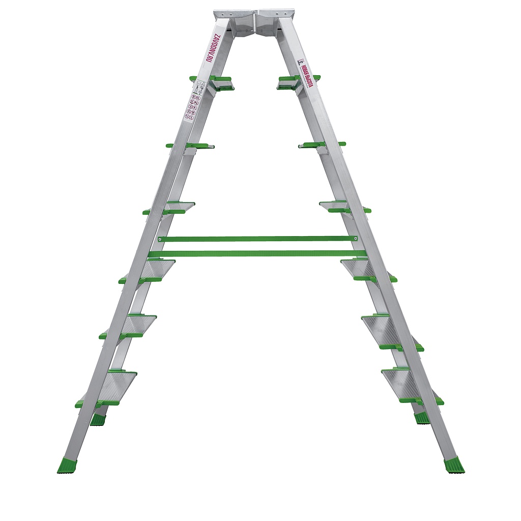 Алюминиевая стремянка с ступенями глубиной 130 мм NV 2127