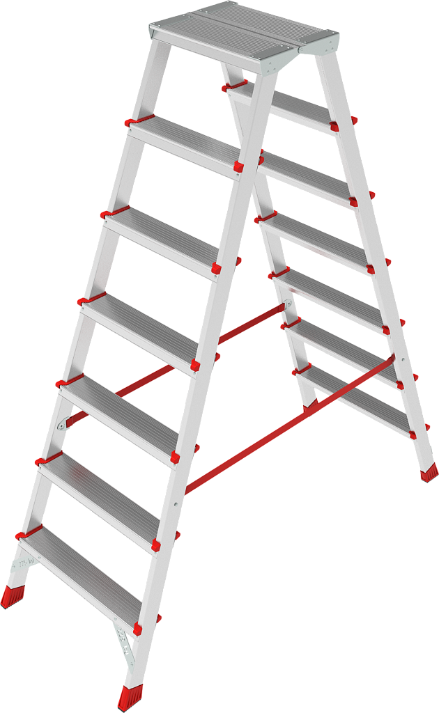 Стремянка с большой площадкой и ступенями 80 мм NV 3121