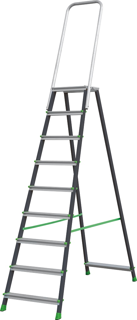 Стремянка стальная с алюминиевыми ступенями 80 мм NV 2136