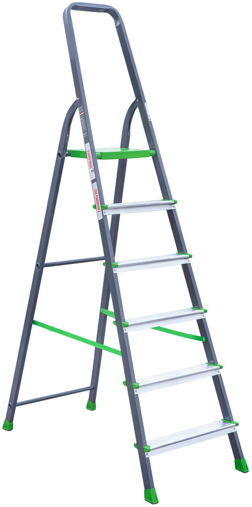 Стальная стремянка с алюминиевыми ступенями 80 мм NV 2130