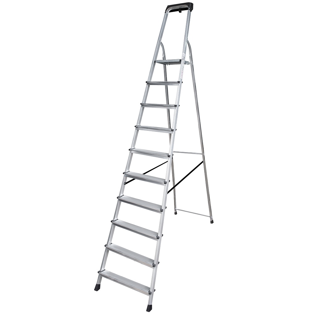 Алюминиевая стремянка с органайзером, ступени 80 мм NV 1115