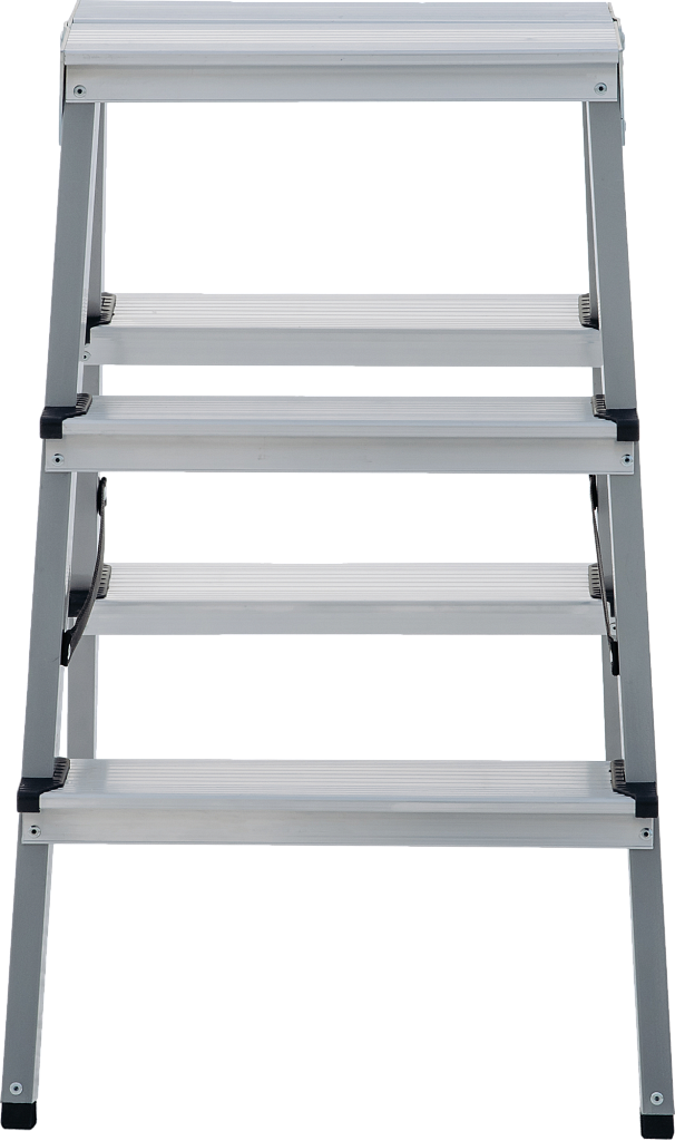 Стальная стремянка с алюминиевыми ступенями 80 мм NV 1140