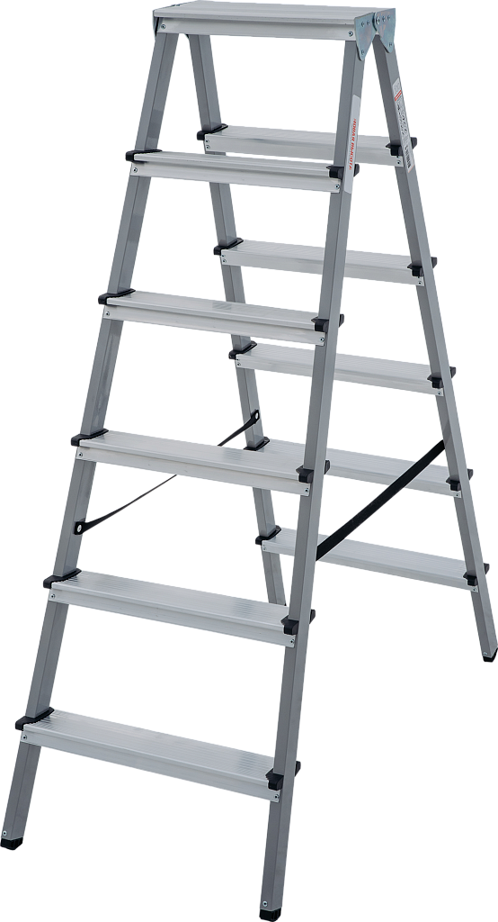 Стальная стремянка с алюминиевыми ступенями 80 мм NV 1140