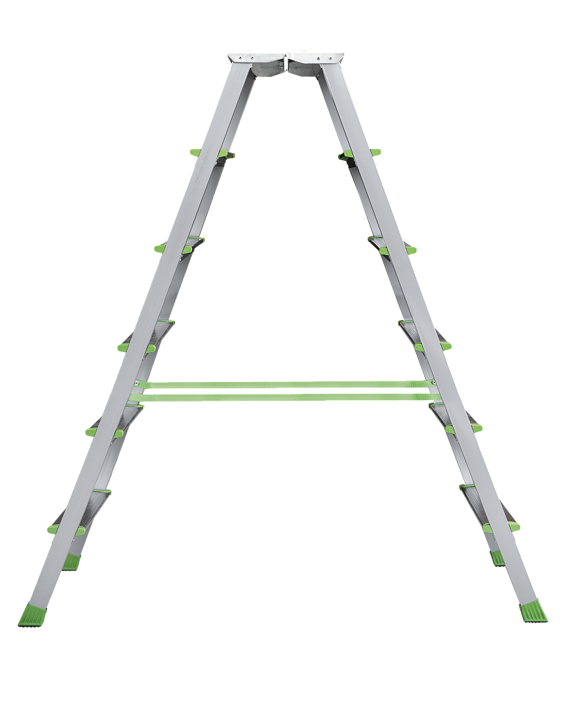 Стальная стремянка с алюминиевыми ступенями 80 мм NV 2140