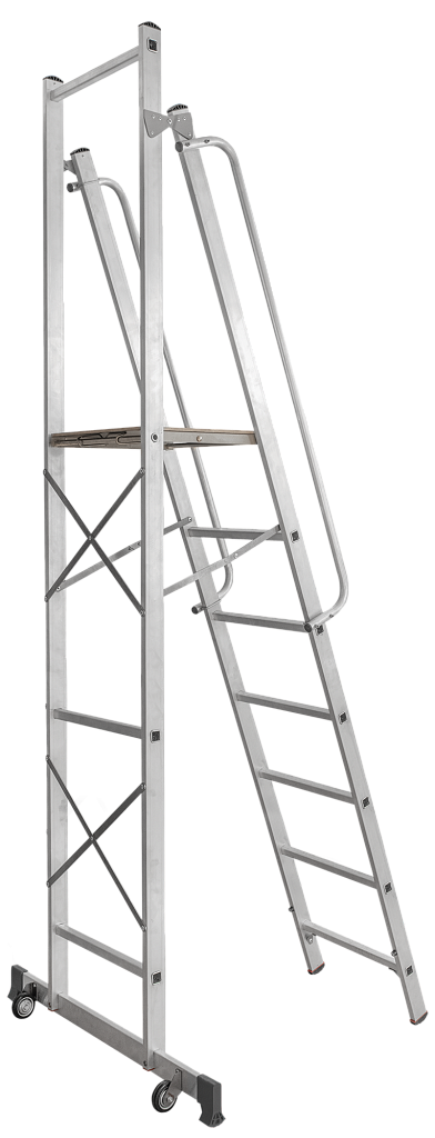 Передвижная лестница-стремянка с платформой NV 1540