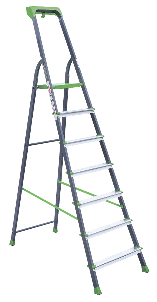 Стальная стремянка  с алюминиевыми ступенями 80 мм NV 2135