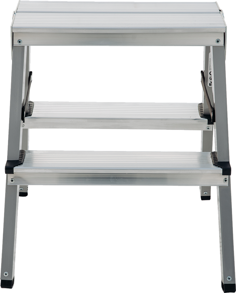 Стальная стремянка с алюминиевыми ступенями 80 мм NV 1140