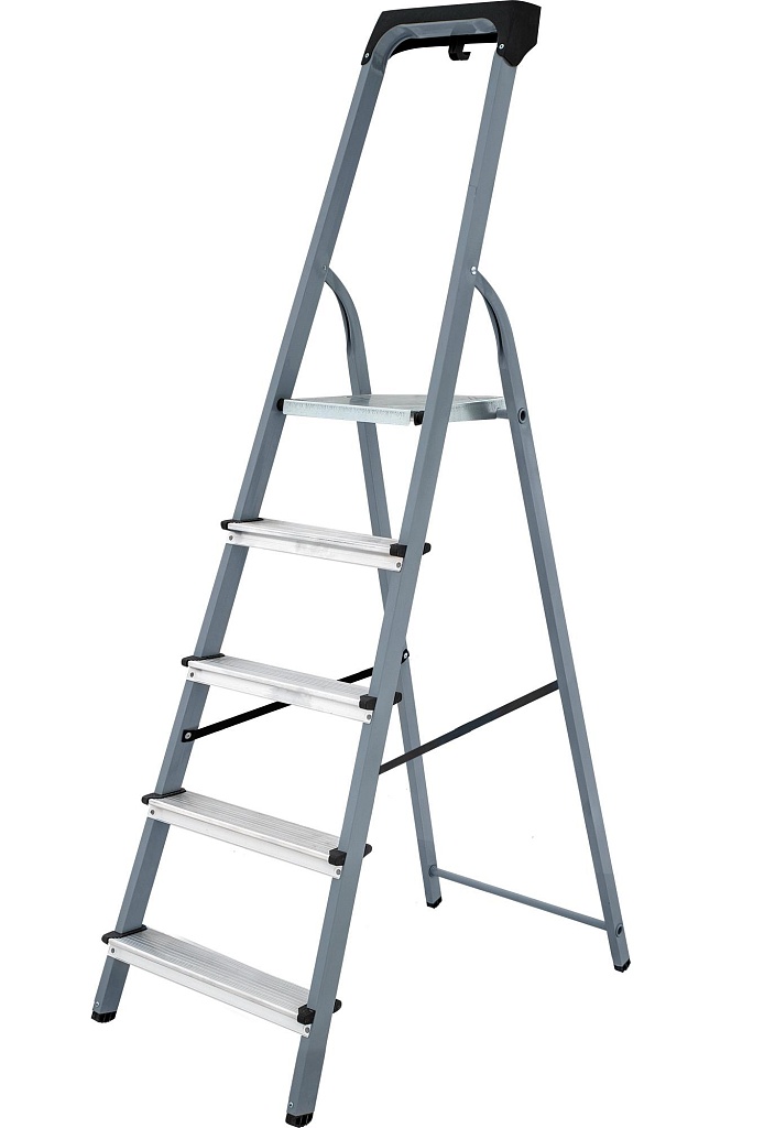 Стальная стремянка с алюминиевыми ступенями 80 мм NV 1135