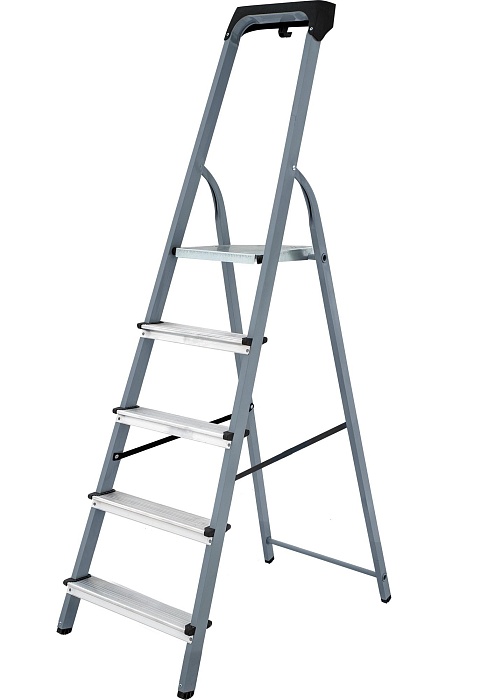 Стальная стремянка с алюминиевыми ступенями 80 мм NV 1135